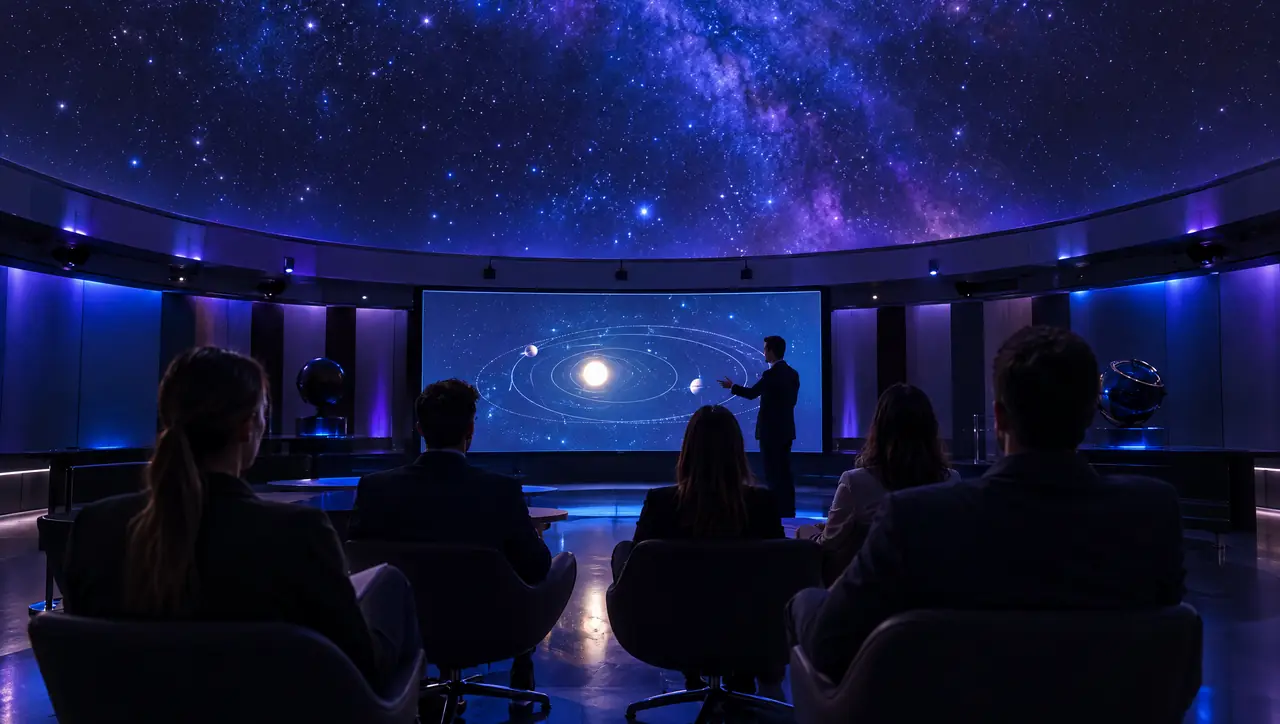 Warsztaty szkoleniowe w sali pod kopułą planetarium